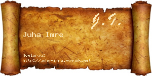 Juha Imre névjegykártya